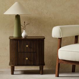 Habitat Kendi 2 Drawer Side Table - Walnut