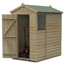 Forest Beckwood Shiplap 1 Window Apex Shed - 4 x 6ft