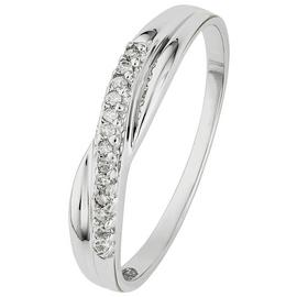 Revere 9ct White Gold 0.05ct Diamond Accent Eternity Ring- O