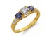 18ct Gold Plated Sterling Silver Blue and White CZ Ring