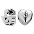 Miss Glitter Silver Love and Heart Lock CharmsSet of 2