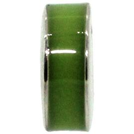 Miss Glitter Sterling Silver Kids Enamel Ring Charm - Green.