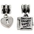 Miss Glitter Sterling Silver Kids Lock and Diary Charms.