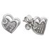 Revere Sterling Silver CZ Double Heart Stud Earrings