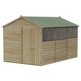 Forest Beckwood Shiplap 6 Windows Apex Shed - 12 x 8ft