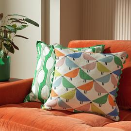 Habitat x Scion Lintu Cushion - Green - 43x43cm