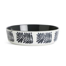 Habitat Leaf 4 Piece Stoneware Pasta Bowls - Black & White