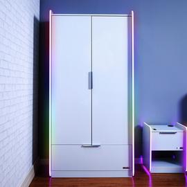 X Rocker Electra 2 Door Wardrobe with App Control LED-White
