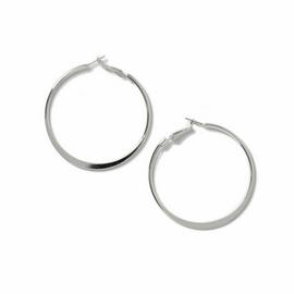 Freedom Silver Knife Edge Hoop Earrings