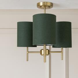 Argos Home Candelabra Steel 3 Light Ceiling Light - Green