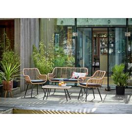 Habitat 4 Seater Bamboo Effect Garden Sofa Set