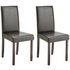 Argos Home Pair of Leather Effect Mid Back Chairs - Black