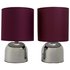 ColourMatch Pair of Touch Table Lamps - Purple Fizz