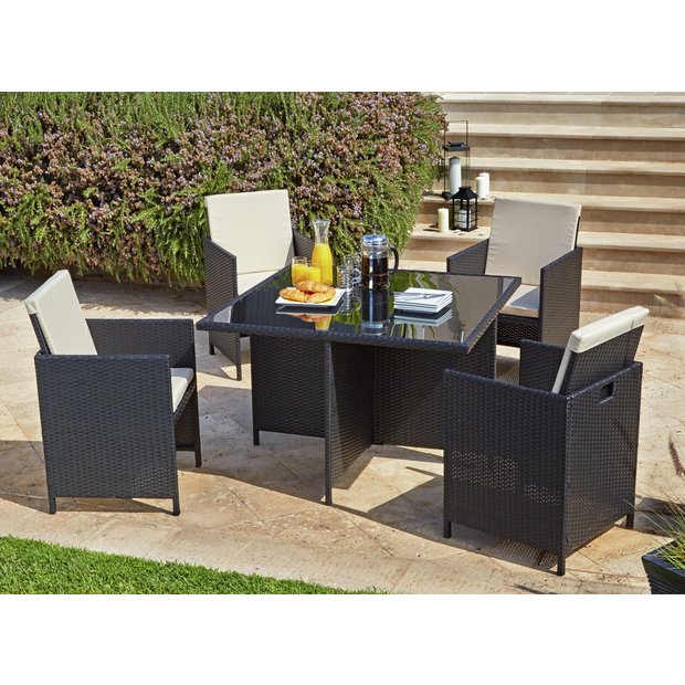 4 cube rattan deals set