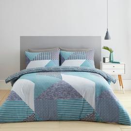 Catherine Lansfield Geometric Shapes Teal Bedding Set