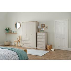 Argos Home Kensington 3Dr 3Drw Wardrobe - Soft Grey /Oak Eff
