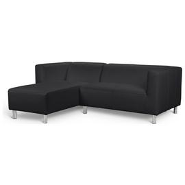 Argos Home Moda Faux Leather Corner Chaise Sofa -Black