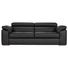 Argos Home Valencia Leather 3 Seater Sofa - Black