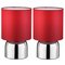 Argos Home Pair of Touch Table Lamps - Poppy Red