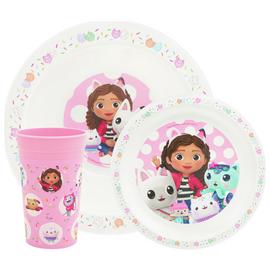 Gabby's Dollhouse Kids Plastic Dinner Set - Pink