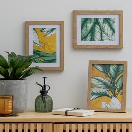 Habitat 3 Pack Oak Effect Wooden Picture Frames - 4x6"