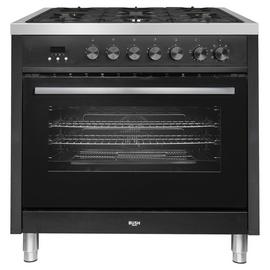 Bush BRC90DFBLK 90cm Dual Fuel Range Cooker - Black