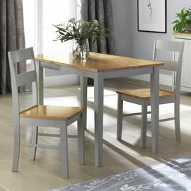 Argos Chicago Pair of Solid Wood Dining Chair- Grey & Oak