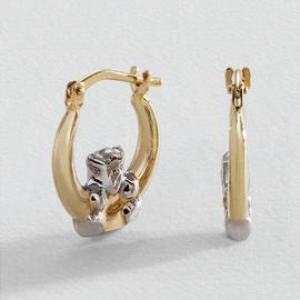 Revere 9ct Bonded Gold Two Tone Teddy Creole Hoop Earrings