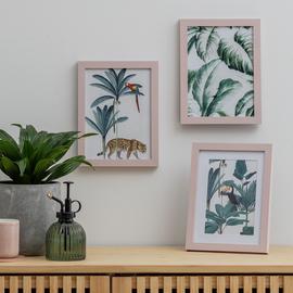 Habitat 3 Pack Pink Wooden Picture Frames - 4x6"