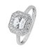 Revere Sterling Silver Vintage Cubic Zirconia Halo Ring