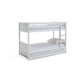 Habitat Detachable Bunk Bed, Trundle & 3 Mattresses-White