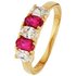 Revere 9ct Gold Plated Silver Created Ruby & White CZ Ring
