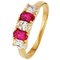 Revere 9ct Gold Plated Silver Created Ruby & White CZ Ring