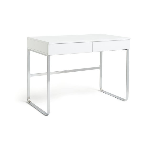Buy Argos Home Sammy 2 Drawer Desk White Gloss Desks Argos