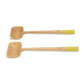 Habitat x Scion Lohko 2 Piece Oak Wood Salad Servers - Oak