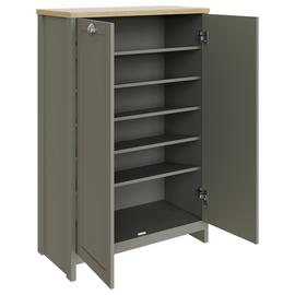 GFW Lancaster 2 Door Shoe Storage Cabinet - Grey