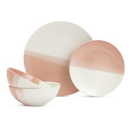 Habitat Dipped 12 Piece Stoneware Dinner Set - Multicoloured