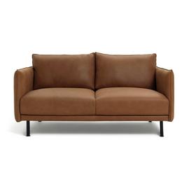 Habitat Moore Leather 2 Seater Sofa - Tan