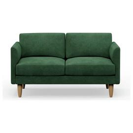 Hutch Velvet Curve Arm 2 Seater Sofa - Sage Green