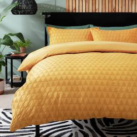 Habitat Cotton Triangle Waffle Mustard Bedding Set