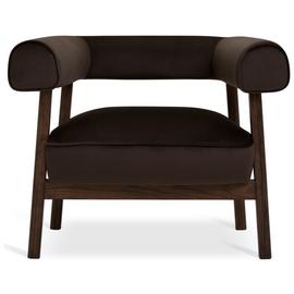 Habitat Elio Velvet Chair - Brown