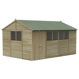 Forest Beckwood Shiplap 6 Windows Reverse Apex Shed 15x10ft