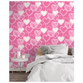Arthouse Neon Style Heart Pink Wallpaper