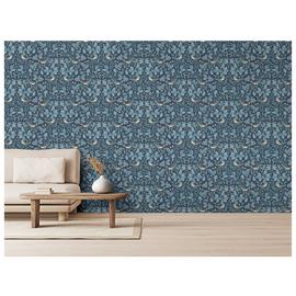 RHS Woodland Songsbirds Navy Wallpaper