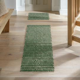 Habitat Dot Stripe Green Runner & Mat Set - 150x57cm