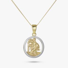 Revere Two Tone St. Christopher Pendant Necklace