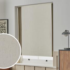 Habitat Block Edge Blackout Off White Roller Blind