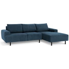 Habitat Julien Velvet Right Hand Corner Chaise Sofa - Navy