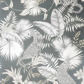 Arthouse Jungle Theme Grey Wallpaper