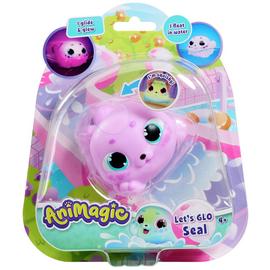 Animagic Warm Purple Hearts Seal Plush